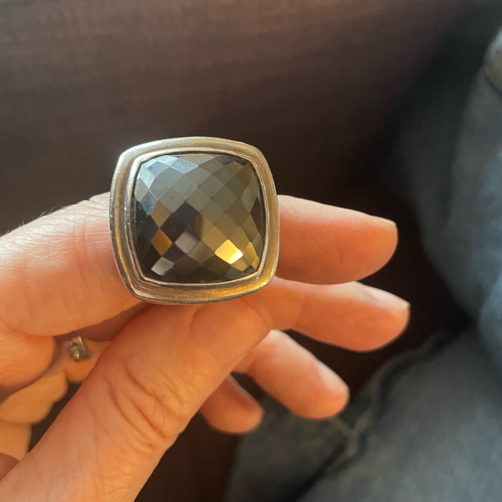 David Yurman 18mm Albion hematite and sterling Ring